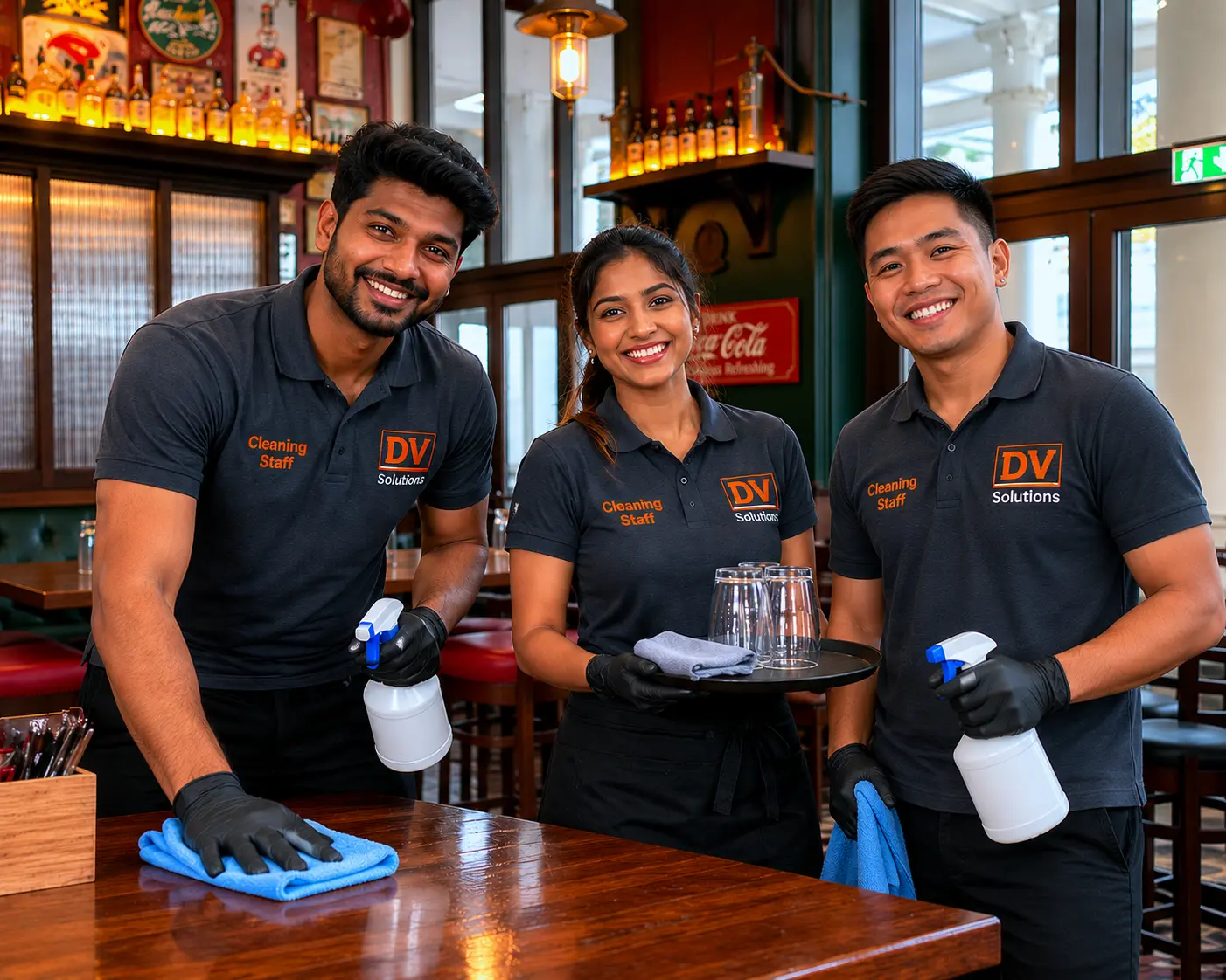 The DV Solutions cleaning team